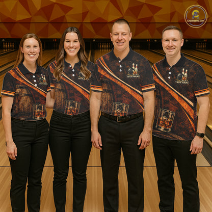 Drunk Retro Bowling Shirt For Men Custom Funny Whiskey Bowling Team League Bowler Drinking Gift NYN4537