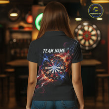 Load image into Gallery viewer, Custom Colorful US Flag Smoke Dartboard Women Darts Polo Shirt Patriotic Dart Gifts NYN1992