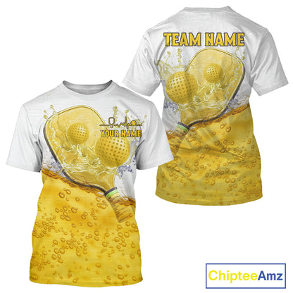 Custom Beer And Water Pickleball Paddle & Ball Jerseys Men Funny Pickleball League Shirt NYN2224