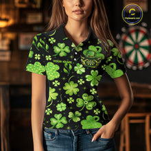 Load image into Gallery viewer, Funny Eagle Dartboard Shamrock Women Darts Polo Shirt Custom St Patrick's Day Darts Team Jersey NYN2531