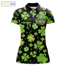 Load image into Gallery viewer, Funny Eagle Dartboard Shamrock Women Darts Polo Shirt Custom St Patrick's Day Darts Team Jersey NYN2531