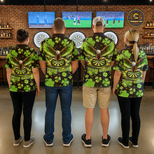 Load image into Gallery viewer, Funny Eagle Dartboard Shamrock Women Darts Polo Shirt Custom St Patrick's Day Darts Team Jersey NYN2531