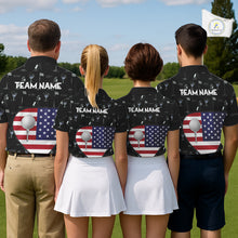 Load image into Gallery viewer, Personalized American Flag Mens Golf Polo Shirts Custom Patriotic Golf Ball Team Jerseys NYN3096