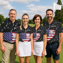 Load image into Gallery viewer, Personalized American Flag Mens Golf Polo Shirts Custom Patriotic Golf Ball Team Jerseys NYN3096