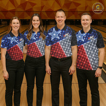 Load image into Gallery viewer, Lightning Texas Flag Black Bowling Shirts For Men Custom Patriotic Team Bowling Jersey NYN3273