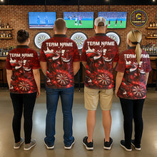 Load image into Gallery viewer, Custom White And Red Splatter Darts Polo &amp; 1/4 Zip Shirt For Women Funny Bull Darts Team Jerseys NYN2891