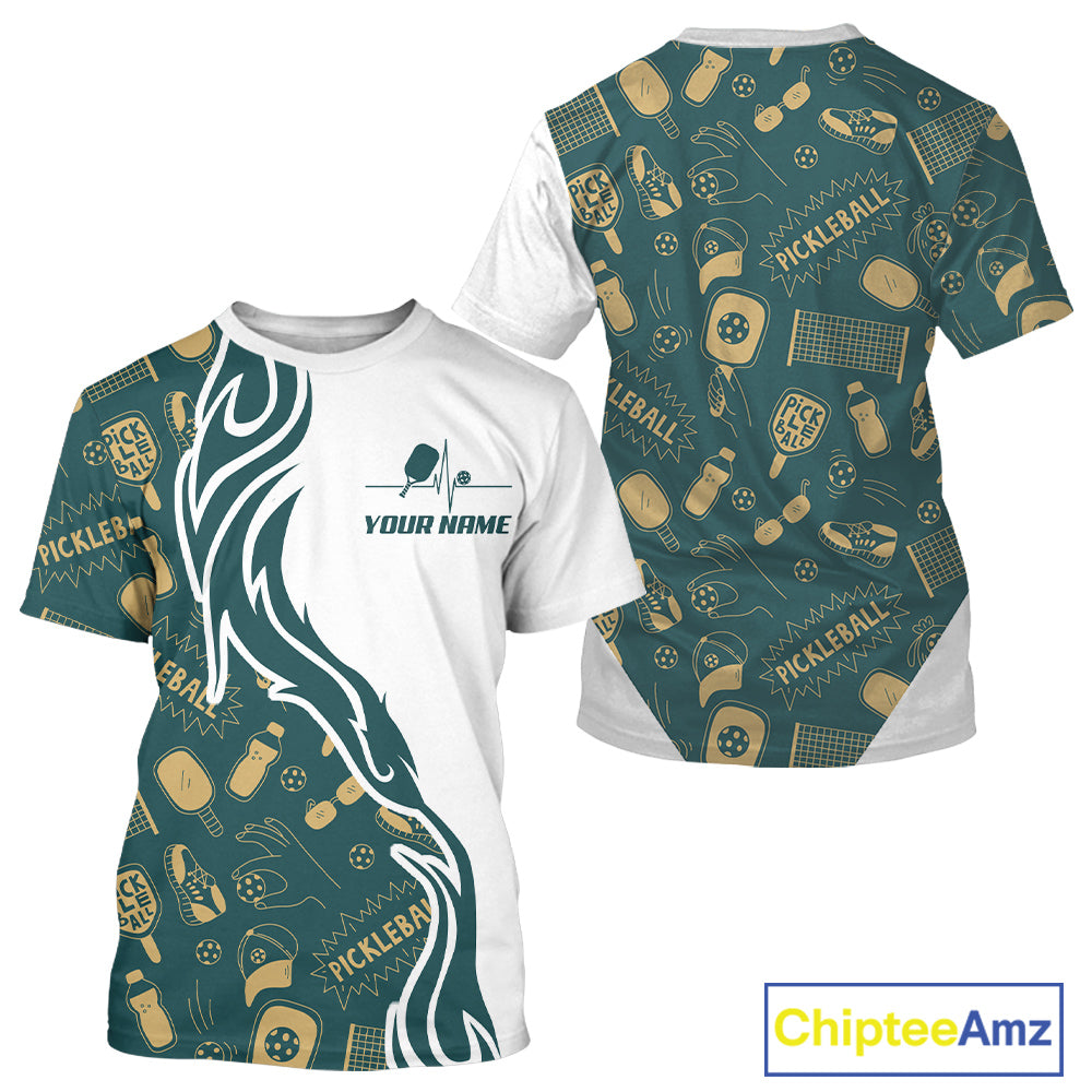 Pickleball Ball & Paddles Mens Pickleball League Jersey Custom Yellow Green Pickleball Team Shirts NYN3108