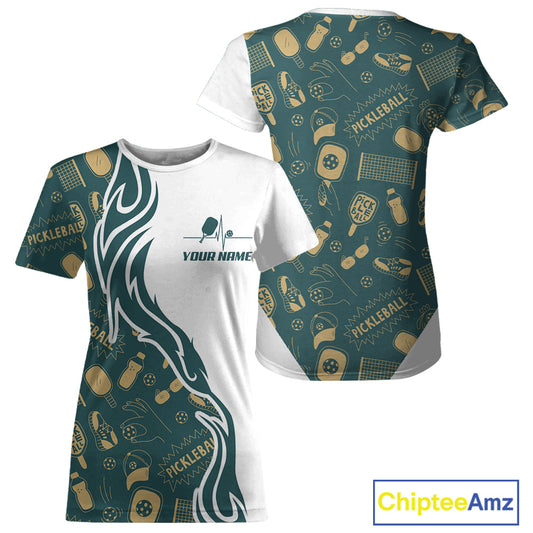 Pickleball Ball & Paddles Womens Pickleball League Jersey Custom Yellow Green Pickleball Team Shirts NYN3108