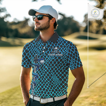 Custom Men's Golf Polo Shirt With Cobra Emblem Personalized Snakeskin Golf Team Apparel NYN4566