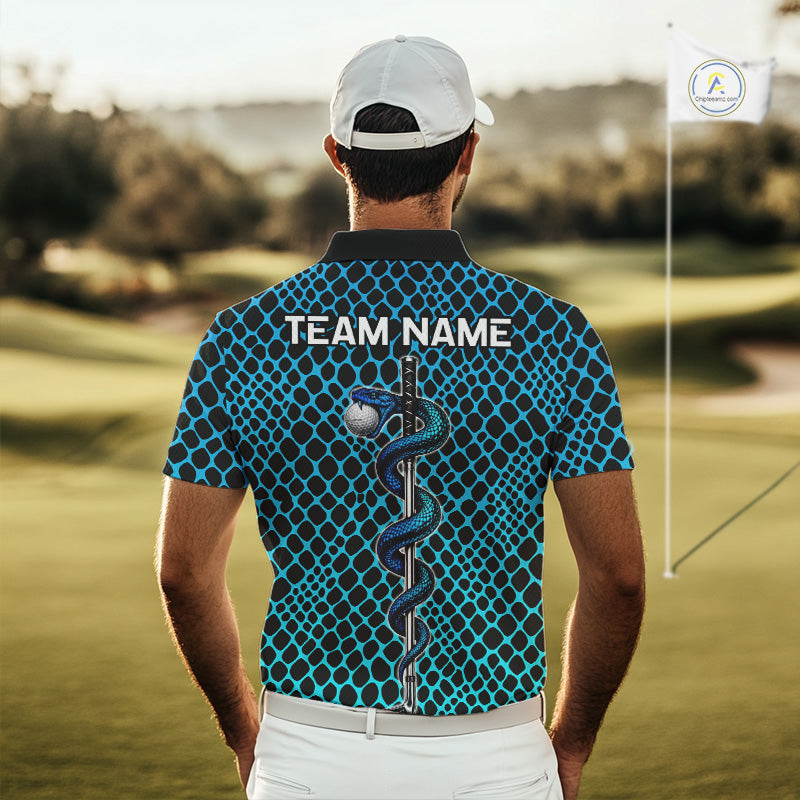 Custom Men's Golf Polo Shirt With Cobra Emblem Personalized Snakeskin Golf Team Apparel NYN4566
