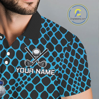 Custom Men's Golf Polo Shirt With Cobra Emblem Personalized Snakeskin Golf Team Apparel NYN4566