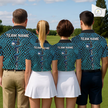 Custom Men's Golf Polo Shirt With Cobra Emblem Personalized Snakeskin Golf Team Apparel NYN4566