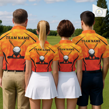 Men's Orange Camo Golf Polo Shirt Custom Golf Team Jersey Camo Golf Short Sleeve Jersey NYN4572