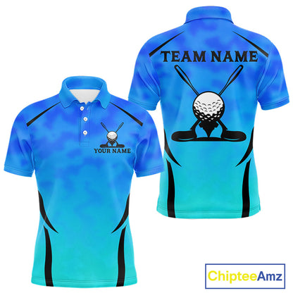 Men's Blue Camo Golf Polo Shirt Custom Golf Team Jersey Camo Golf Short Sleeve Jersey NYN4573