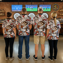 Load image into Gallery viewer, Personalized White &amp; Red Graffiti Darts Men Polo &amp; 1/4-Zip Dart Shirt Funny Duck Dart Team Jerseys NYN2901