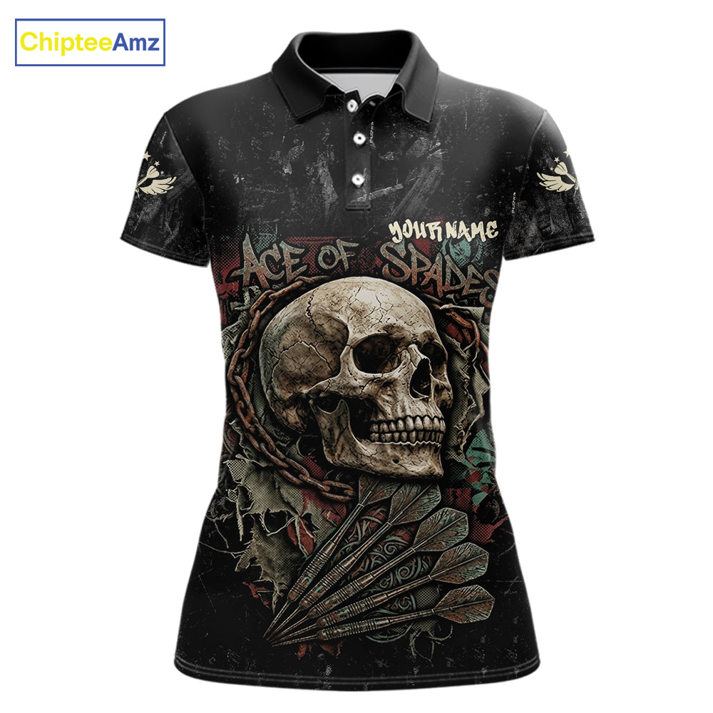 Graffiti Grunge Skull Darts Shirt For Women Custom Name & Team Skull Dart Outfits Jerseys NYN3115
