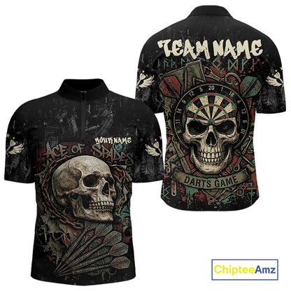 Graffiti Grunge Skull Darts Shirt For Men Custom Name & Team Skull Dart Outfits Jerseys NYN3115