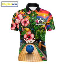 Load image into Gallery viewer, Monstera Women Bowling Polo Shirt Custom Summer Tropical Youth Bowling Shirts