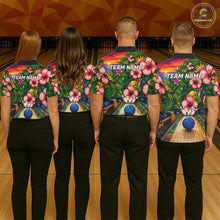 Load image into Gallery viewer, Monstera Pattern Funny Men Bowling Shirt Custom Summer Tropical Youth Bowling Shirts NYN3278