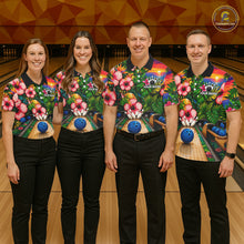 Load image into Gallery viewer, Monstera Pattern Funny Men Bowling Shirt Custom Summer Tropical Youth Bowling Shirts NYN3278
