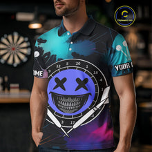 Load image into Gallery viewer, Smile Face Dartboard Custom Funny Colorful Men's Dart Polo Shirts, Dart Team Jerseys NYN0790