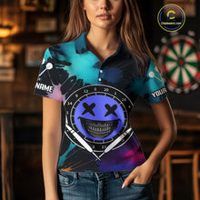Load image into Gallery viewer, Smile Face Dartboard Custom Funny Colorful Women&#39;s Dart Polo Shirts, Dart Team Jerseys NYN0790