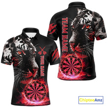 Load image into Gallery viewer, Red Horror Tiger Fire Flame Dartboard Custom Men Darts Polo League Shirts Dart Jerseys NYN2248