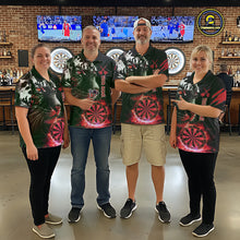 Load image into Gallery viewer, Red Horror Tiger Fire Flame Dartboard Custom Women Darts Polo League Shirts Dart Jerseys NYN2248