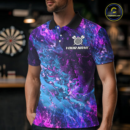 Splatter Blue And Purple Crown Dartboard Dart Shirts For Men Custom Dart Team Jersey NYN4189