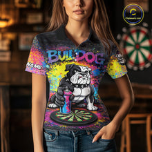 Load image into Gallery viewer, Custom Funny Bulldog Colorful Paint Women Darts Polo League Shirts Splash Dart Team Jerseys NYN2253