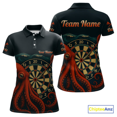 Scarlet Octopus Dart Team Shirt For Women Players – Unique Custom With Player Name NYN0344