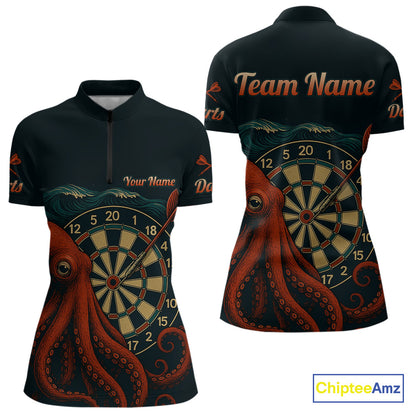 Scarlet Octopus Dart Team Shirt For Women Players – Unique Custom With Player Name NYN0344
