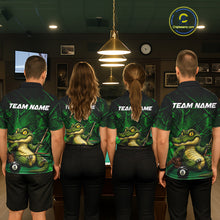 Load image into Gallery viewer, Funny Crocodile 8 Ball Pool Billiard Shirts For Men Custom Green Grunge Billiard Polo &amp; 1/4-Zip Jersey NYN3313