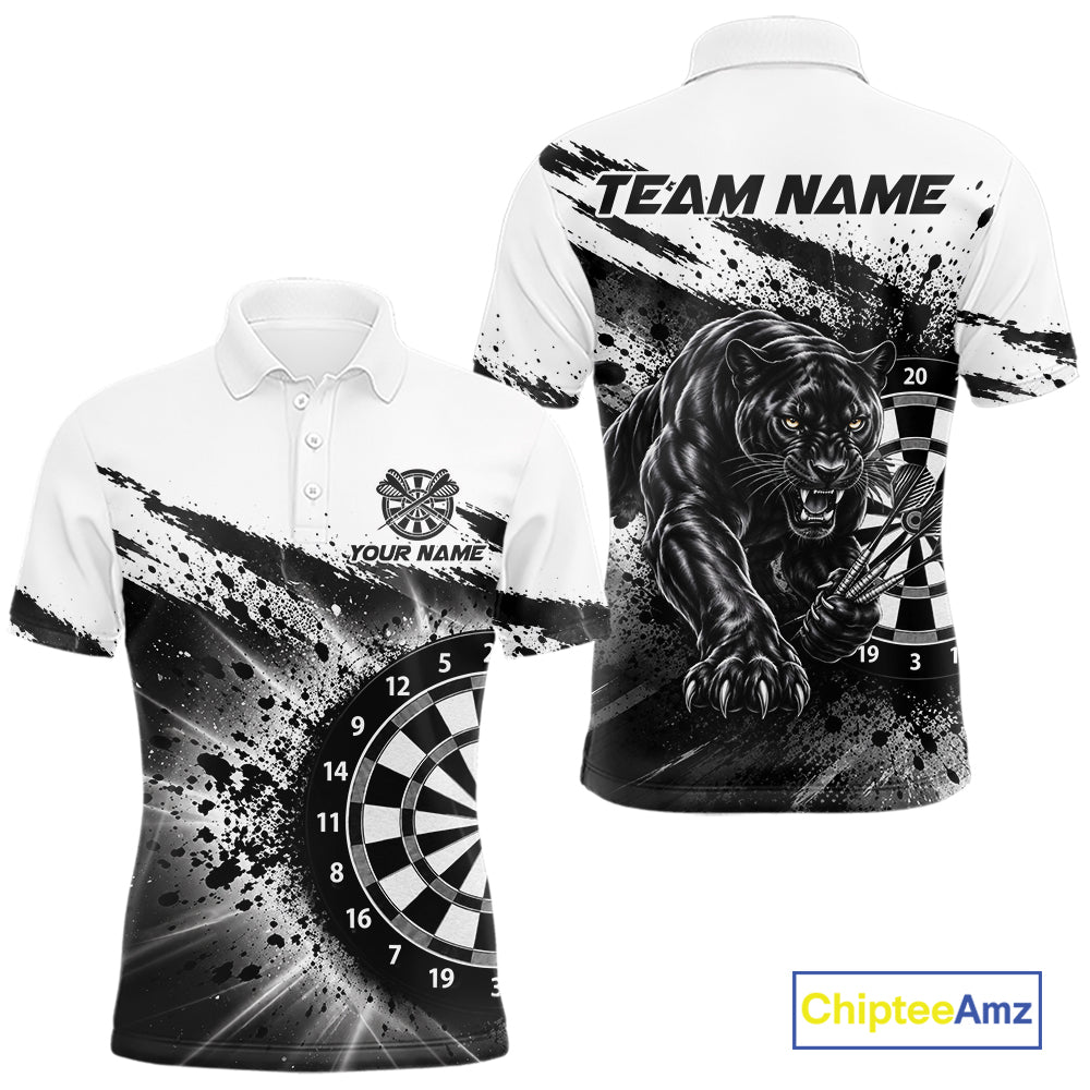 Custom Panther Darts Shirt For Men Personalized Splatter Black Dartboard Jersey Panther Darts Team Gift NYN4956