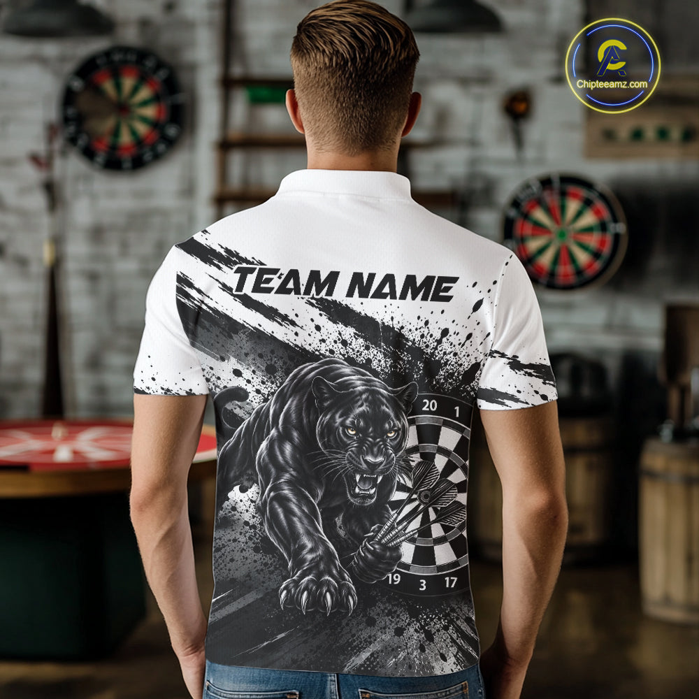Custom Panther Darts Shirt For Men Personalized Splatter Black Dartboard Jersey Panther Darts Team Gift NYN4956