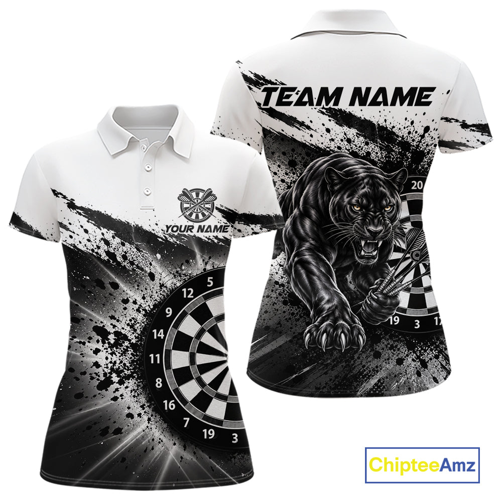 Custom Panther Darts Shirt For Women Personalized Splatter Black Dartboard Jersey Panther Darts Team Gift NYN4956