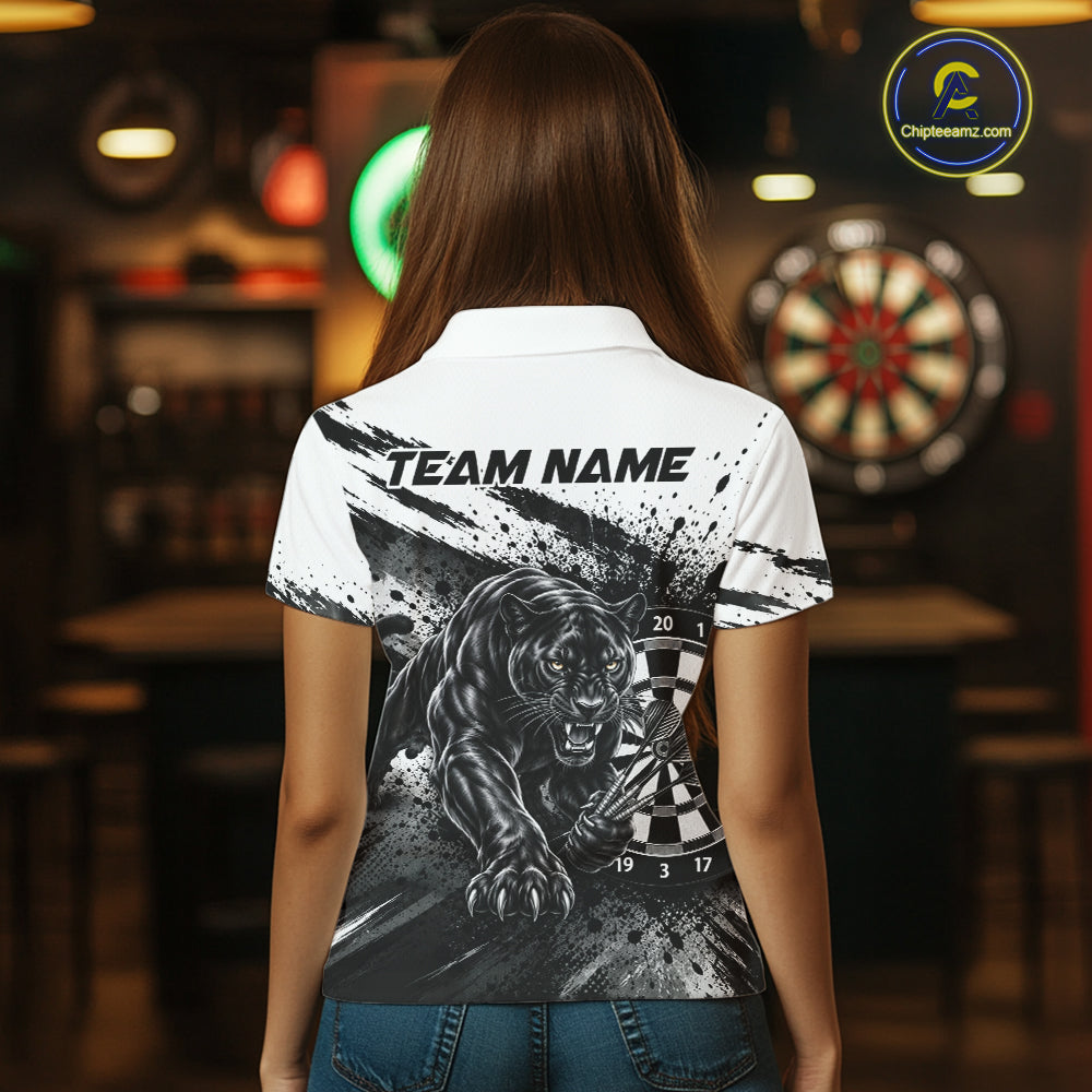 Custom Panther Darts Shirt For Women Personalized Splatter Black Dartboard Jersey Panther Darts Team Gift NYN4956