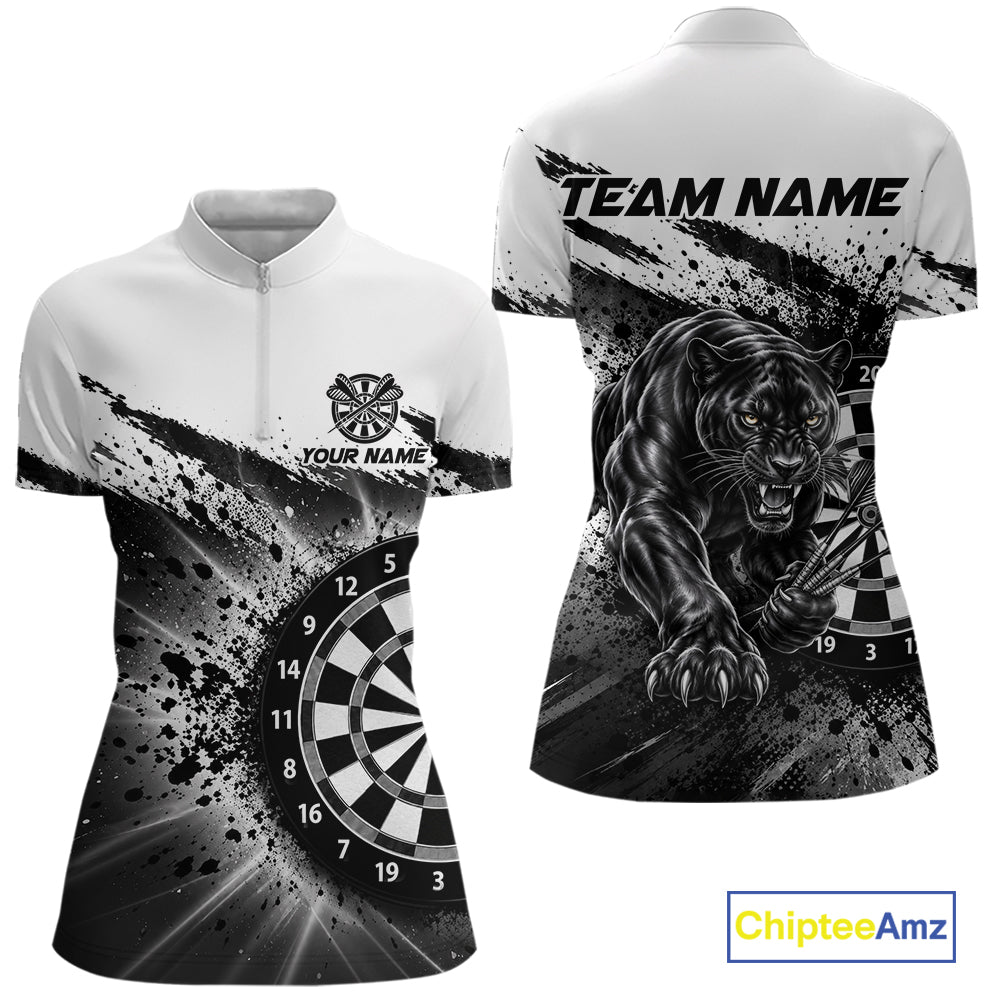 Custom Panther Darts Shirt For Women Personalized Splatter Black Dartboard Jersey Panther Darts Team Gift NYN4956