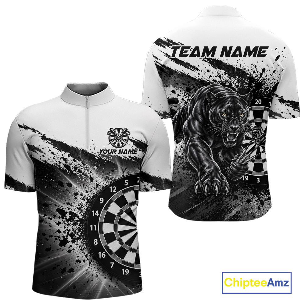 Custom Panther Darts Shirt For Men Personalized Splatter Black Dartboard Jersey Panther Darts Team Gift NYN4956