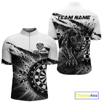 Custom Panther Darts Shirt For Men Personalized Splatter Black Dartboard Jersey Panther Darts Team Gift NYN4956