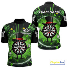 Load image into Gallery viewer, Custom Green Patrick Day Funny Dartboard Men 1/4-Zip Dart Jerseys Shamrock Dart Gifts NYN2045