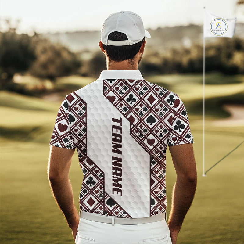 Mens Poker Pattern Golf Clothing Golf Shirt Funny Custom Men Golf Top, Best Golf Gifts For Golfer NYN2938