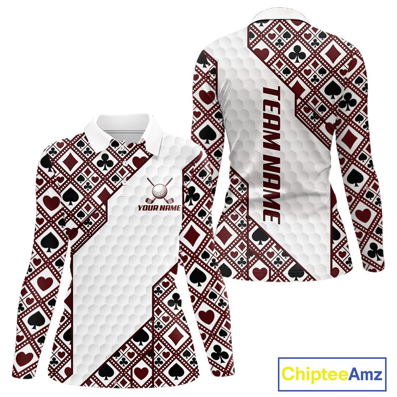 Women Poker Pattern Golf Clothing Golf Shirt Funny Custom Men Golf Top, Best Golf Gifts For Golfer NYN2938