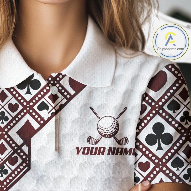 Women Poker Pattern Golf Clothing Golf Shirt Funny Custom Men Golf Top, Best Golf Gifts For Golfer NYN2938