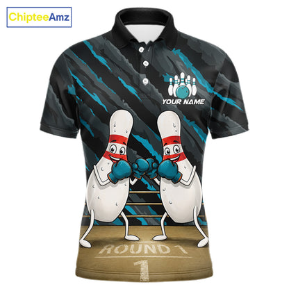 Space Alien Men's Bowling Polo Shirt, Personalized Galaxy Bowling League Jersey, UFO Athletic Apparel