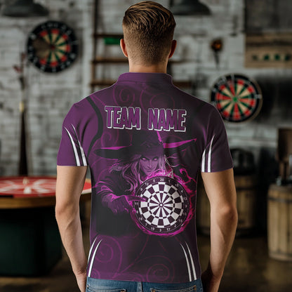 Custom Purple Dartboards And Witch Dart Shirts For Men, Dart Team Jerseys NYN0026