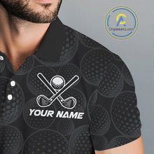 Load image into Gallery viewer, Mens Lightning Texas Flag Golf Polo Shirts Custom Black Golf Ball America 250Th Golf Shirt NYN3329