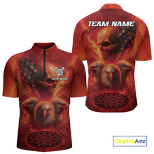 Load image into Gallery viewer, Personalized Flame Dart Shirt Custom Red Patriotic Dartboard Dart Jerseys For Men NYN1226