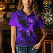 Load image into Gallery viewer, Personalized Flame Dart Shirt Custom Purple Patriotic Dartboard Dart Jerseys For Women NYN1227