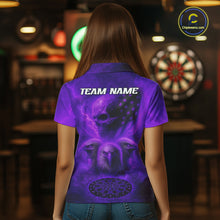 Load image into Gallery viewer, Personalized Flame Dart Shirt Custom Purple Patriotic Dartboard Dart Jerseys For Women NYN1227